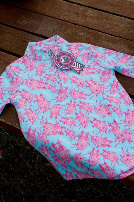 Izzy Sports Top - Pink & Turquoise